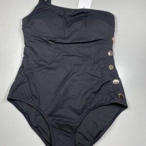 NEW REISS Women’s Bathany One-Shoulder Swimsuit Black Size 4